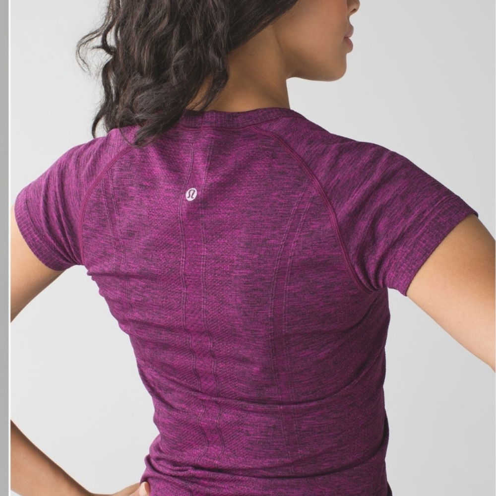 Lululemon Swiftly Tech Short Sleeve Crew Heathered Raspberry - Picture 6 of 10